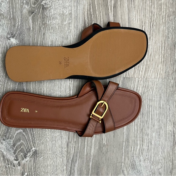 Zara NWOT flat sandals size 8/39 - Picture 2 of 3